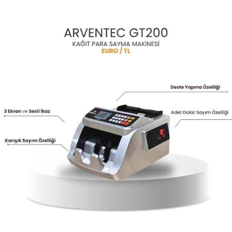 Arventec GT200 / TL- Euro Kağıt Para Sayma Makinesi