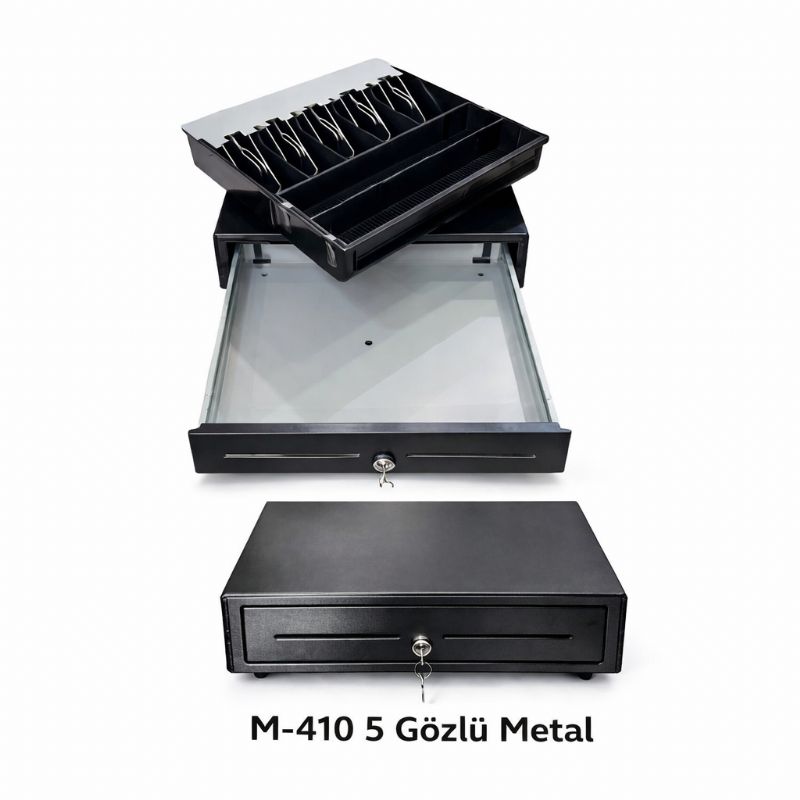 Dbpos M-410 5 Gözlü Metal Para Çekmecesi Metal sürgü